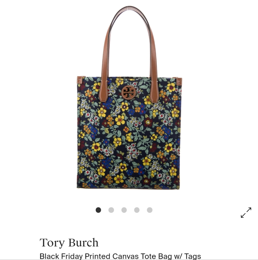 NWT Tory Butch Black Friday Printed Canvas tote bag